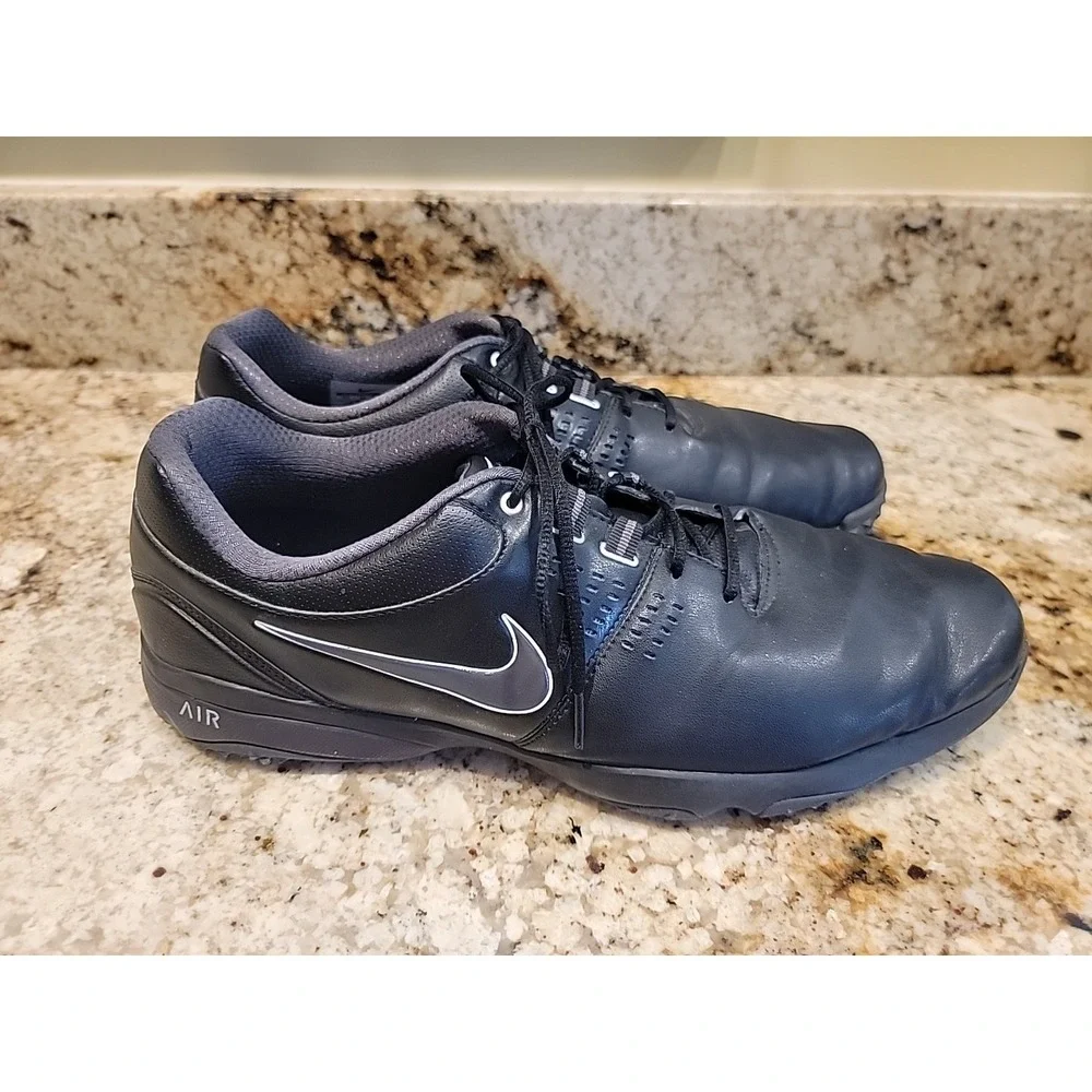 Nike Air Rival III 628533-001 Black Leather Golf Soft Cleats Shoes Mens 13
